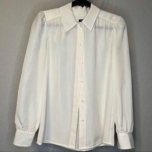 J. Crew Factory Cream Long Sleeve Blouse sz 0